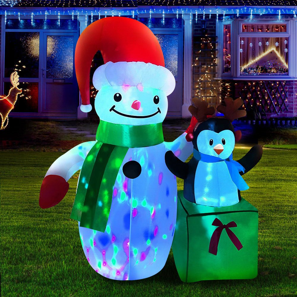 Inflatable Christmas 2.4M Snowman LED Lights Outdoor Decorations - Bedzy Australia