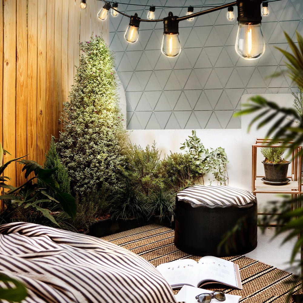 17m Festoon String Lights Solar Wedding Party Waterproof Outdoor - Bedzy Australia