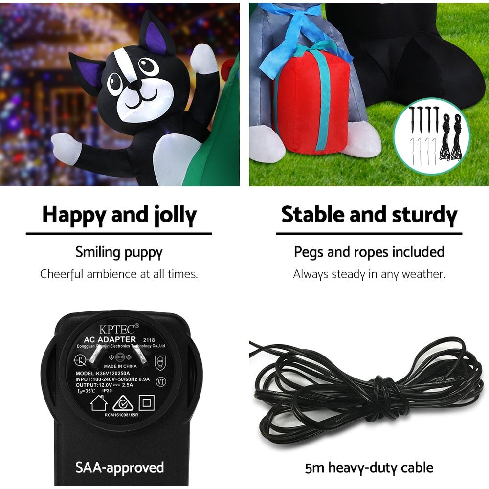 3M Inflatable Christmas Tree Santa Lights Outdoor Decorations - Bedzy Australia