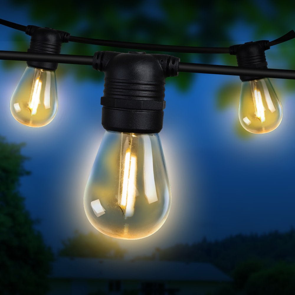 50m LED Festoon String Lights 50 Bulbs Kits Wedding Party Christmas S14 - Bedzy Australia