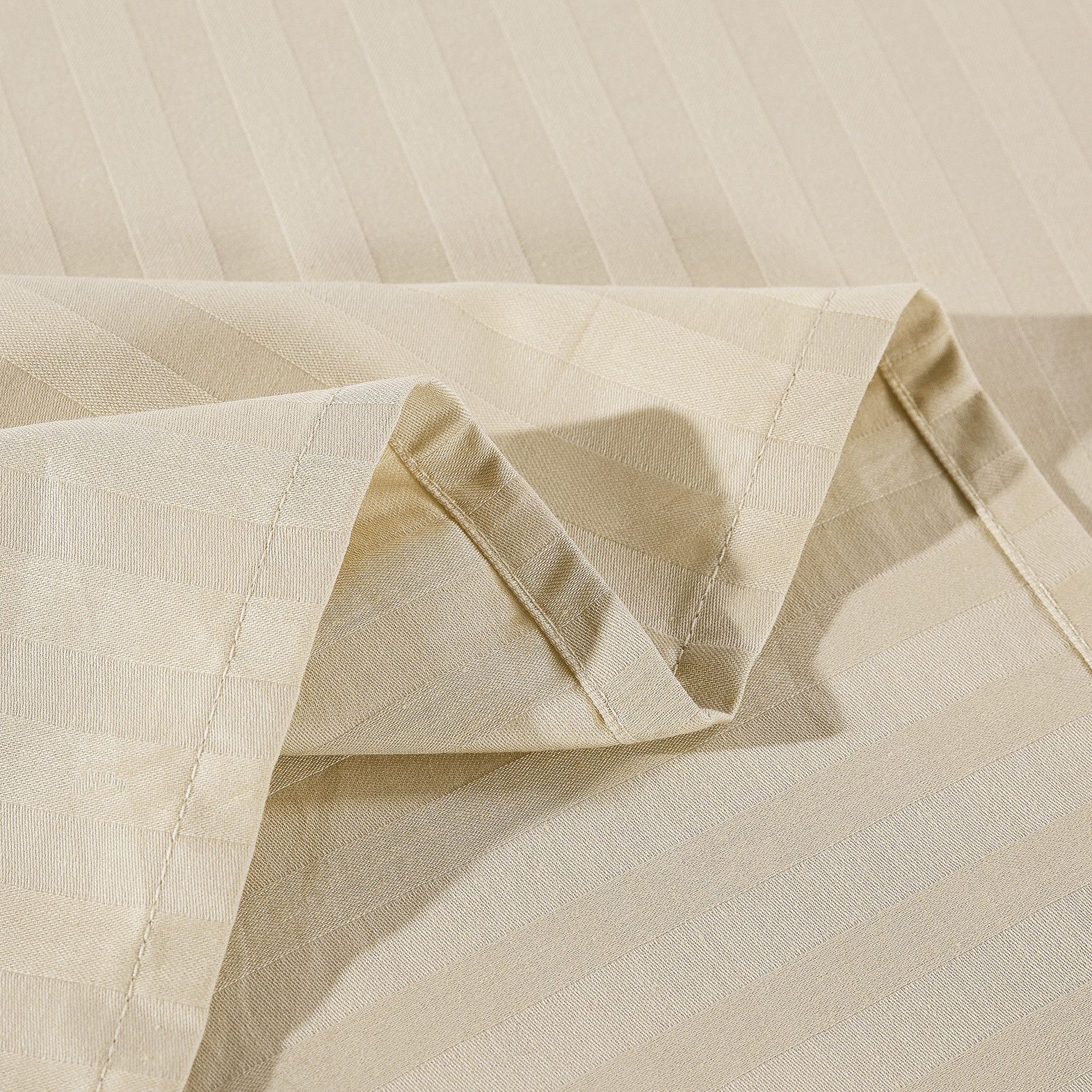 Kensington 1200 Thread Count 100% Egyptian Cotton Sheet Set Stripe Hotel Grade Queen Sand - Bedzy Australia