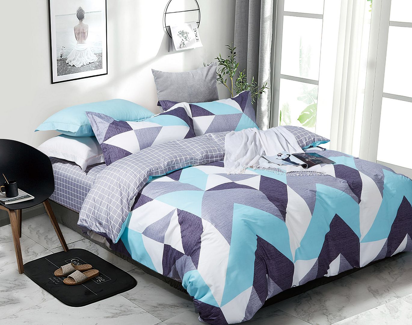Kian Queen Size Duvet Doona Quilt Cover Set - Home & Garden > Bedding - Bedzy Australia