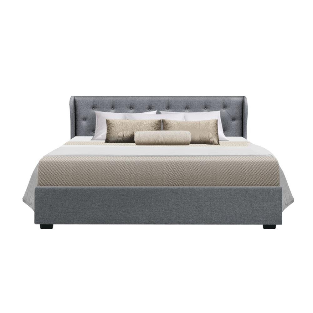 King Premium Package | Elouera Bed Grey, Algarve Euro Top Mattress (Medium Firm) & Bamboo Mattress Topper! - Bedzy Australia