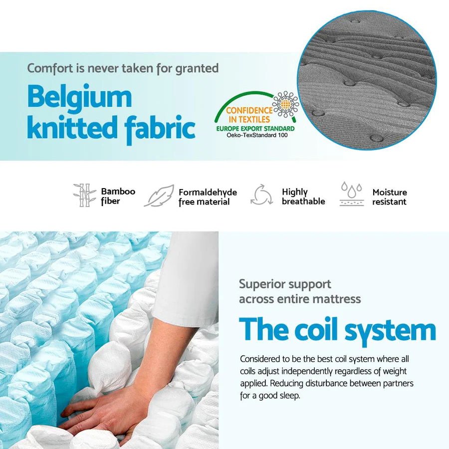 King Single Premium Package | Henley LED Storage Bed Frame Black, Alanya Euro Top Pocket Spring Mattress (Medium Firm) & Pillowtop Mattress Topper - Bedzy Australia