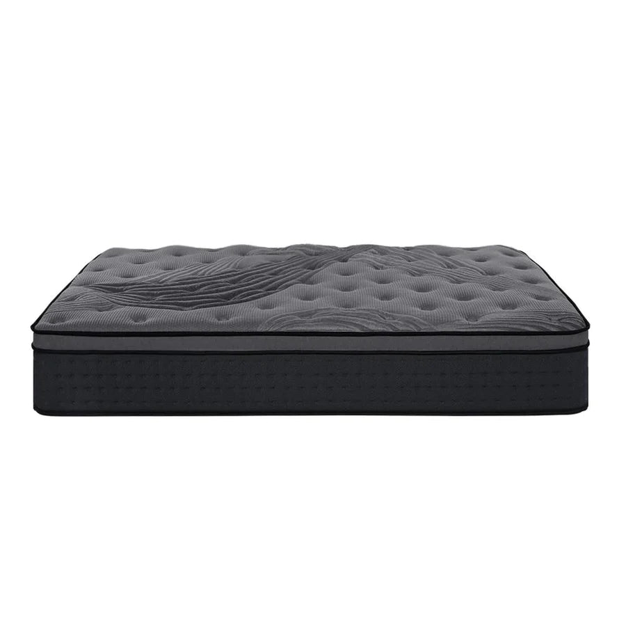 King Single Premium Package | Henley LED Storage Bed Frame Black, Alanya Euro Top Pocket Spring Mattress (Medium Firm) & Pillowtop Mattress Topper - Bedzy Australia