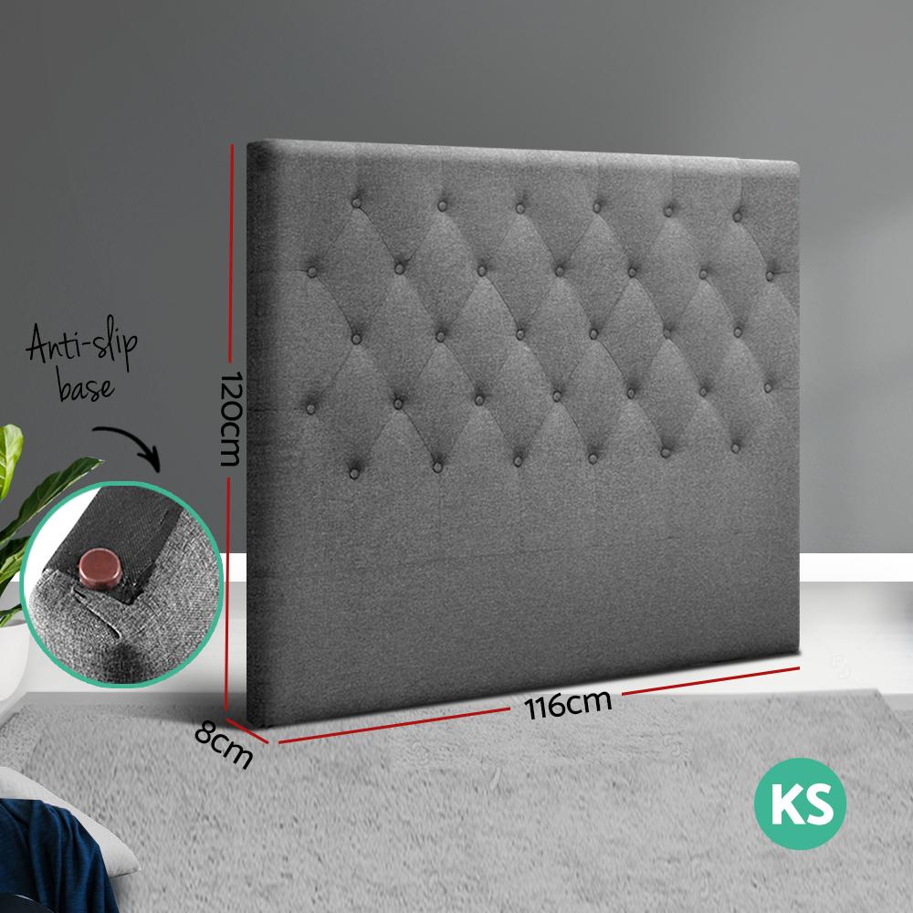 King Single Size | Cappi Bed Headboard (Grey) - Bedzy Australia