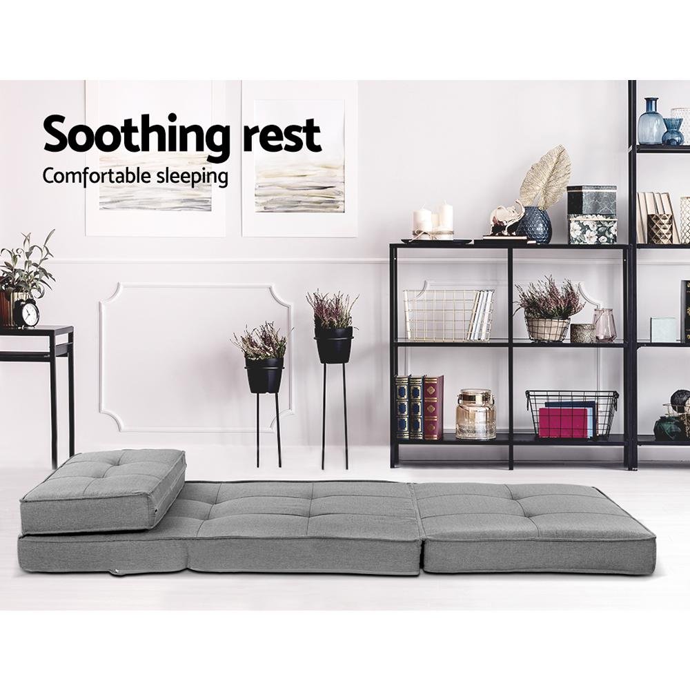 Lounge Floor Chaise Futon Grey - Bedzy Australia