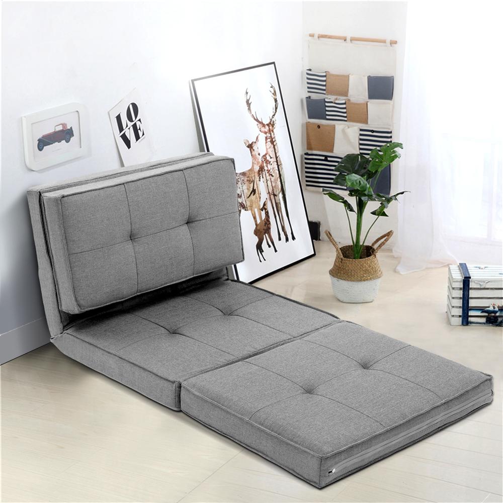 Lounge Floor Chaise Futon Grey - Bedzy Australia