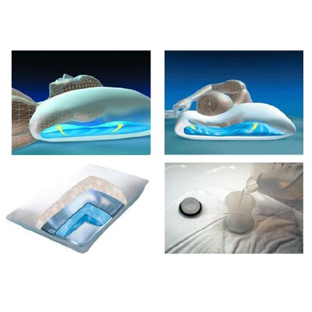 Mediflow Adjustable Waterbase Water Neck Pain Reduction Standard Pillow - Home & Garden > Home & Garden Others - Bedzy Australia