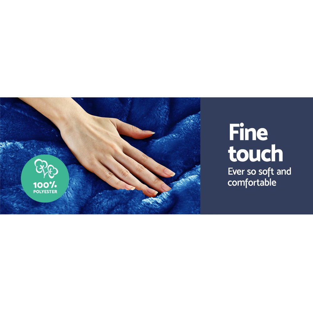 Mink Quilt Comforter Super King Size Navy - Home & Garden > Bedding - Bedzy Australia