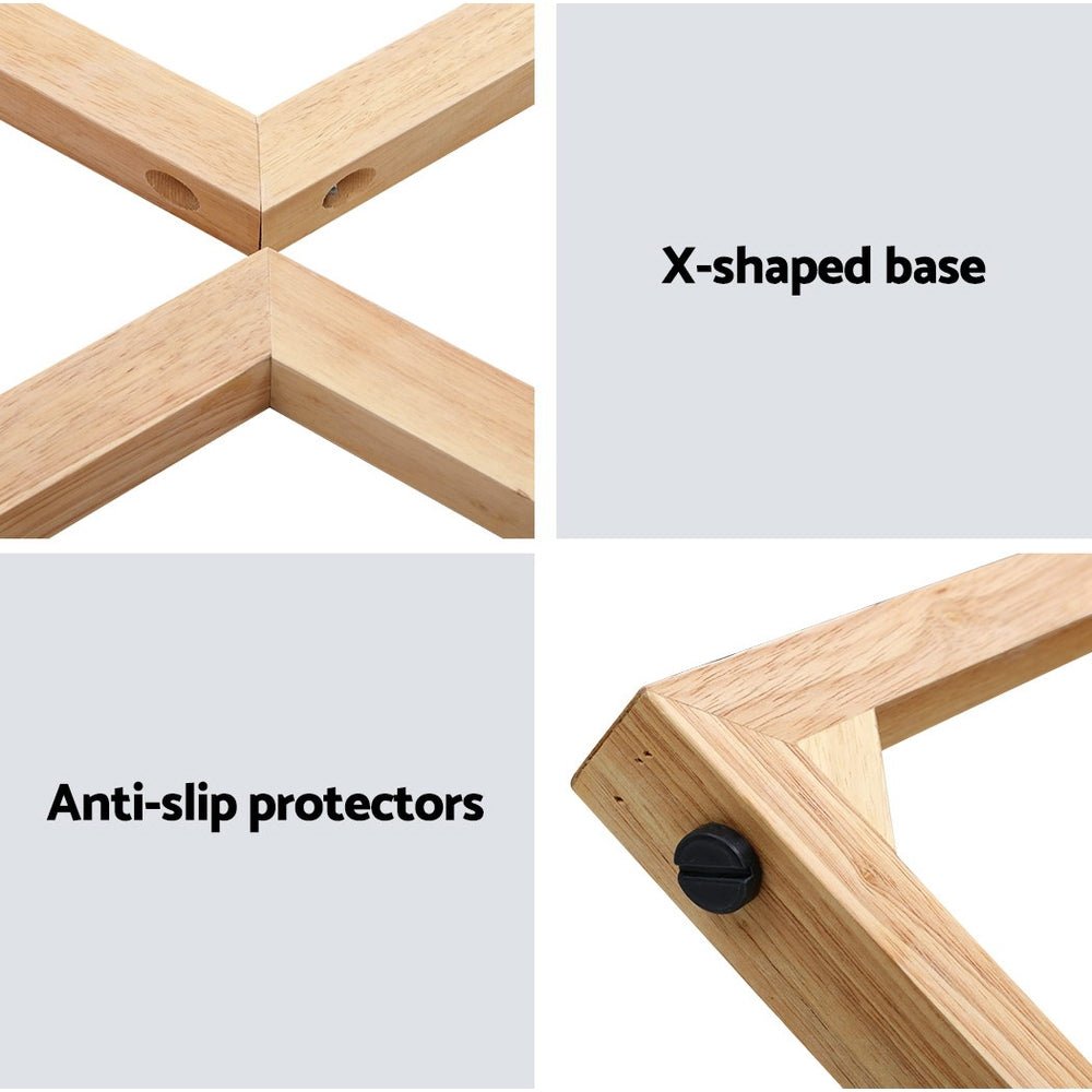 Nightstand Bedside Furniture Wooden Beige - Bedzy Australia