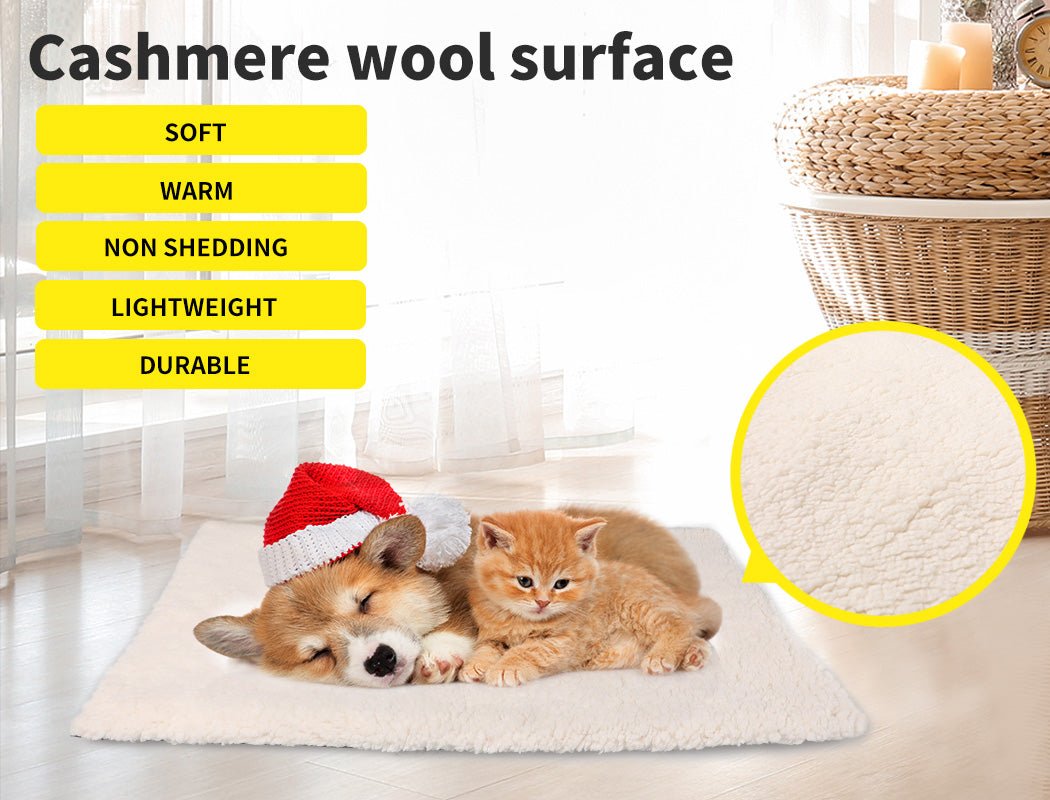 Heated Pet Bed Heating Pad Dog Beds Bedding Soft Mattress Cushion Pillow M - Bedzy Australia