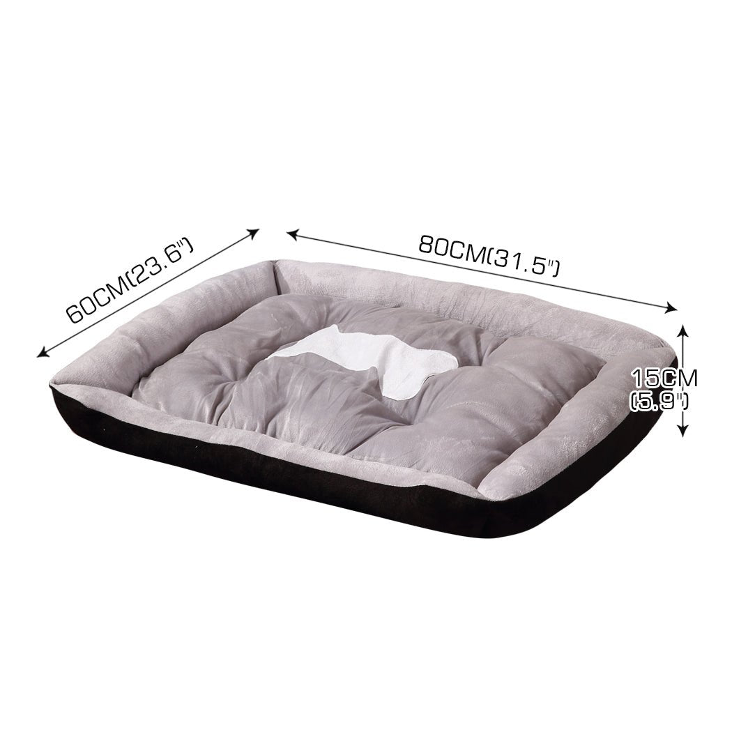 Pet Bed Dog Beds Bedding Mattress Mat Cushion Soft Pad Pads Mats L Black - Bedzy Australia