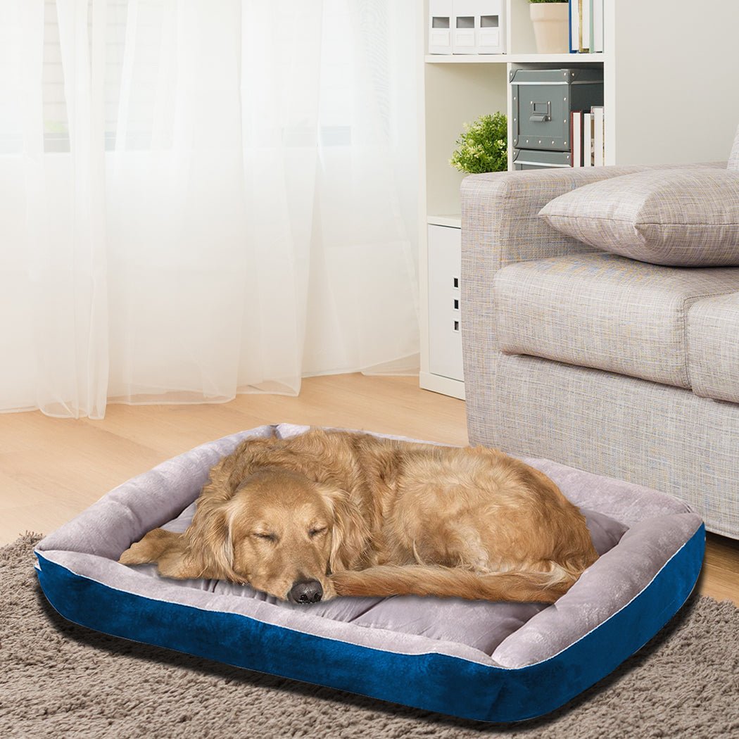 Pet Bed Dog Beds Bedding Mattress Mat Cushion Soft Pad Pads Mats XL Navy - Bedzy Australia