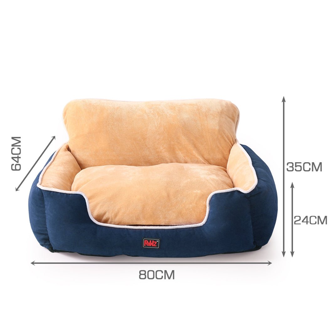 Pet Bed Dog Puppy Beds Cushion Pad Pads Soft Plush Cat Pillow Mat Blue L - Bedzy Australia