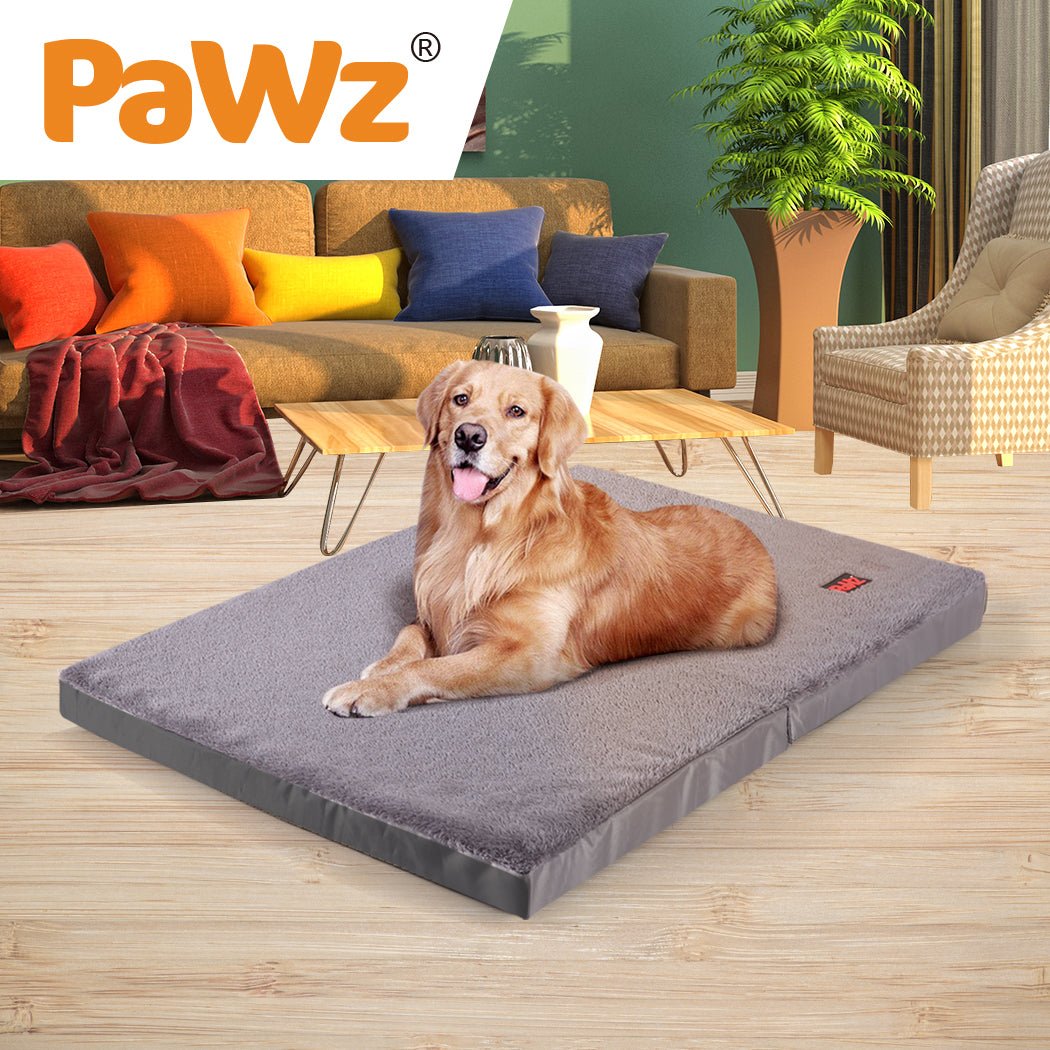 Pet Bed Foldable Dog Puppy Beds Cushion Pad Pads Soft Plush Black XXL - Bedzy Australia