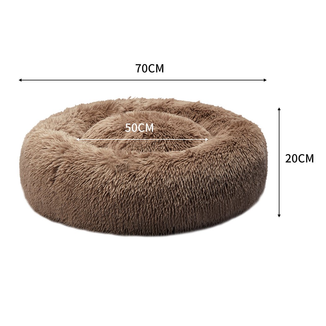 Pet Bed Mattress Dog Beds Bedding Cat Pad Mat Cushion Winter L Brown - Bedzy Australia