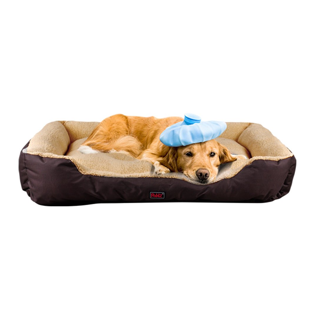 Pet Bed Mattress Dog Cat Pad Mat Cushion Soft Winter Warm 2X Large Brown - Bedzy Australia