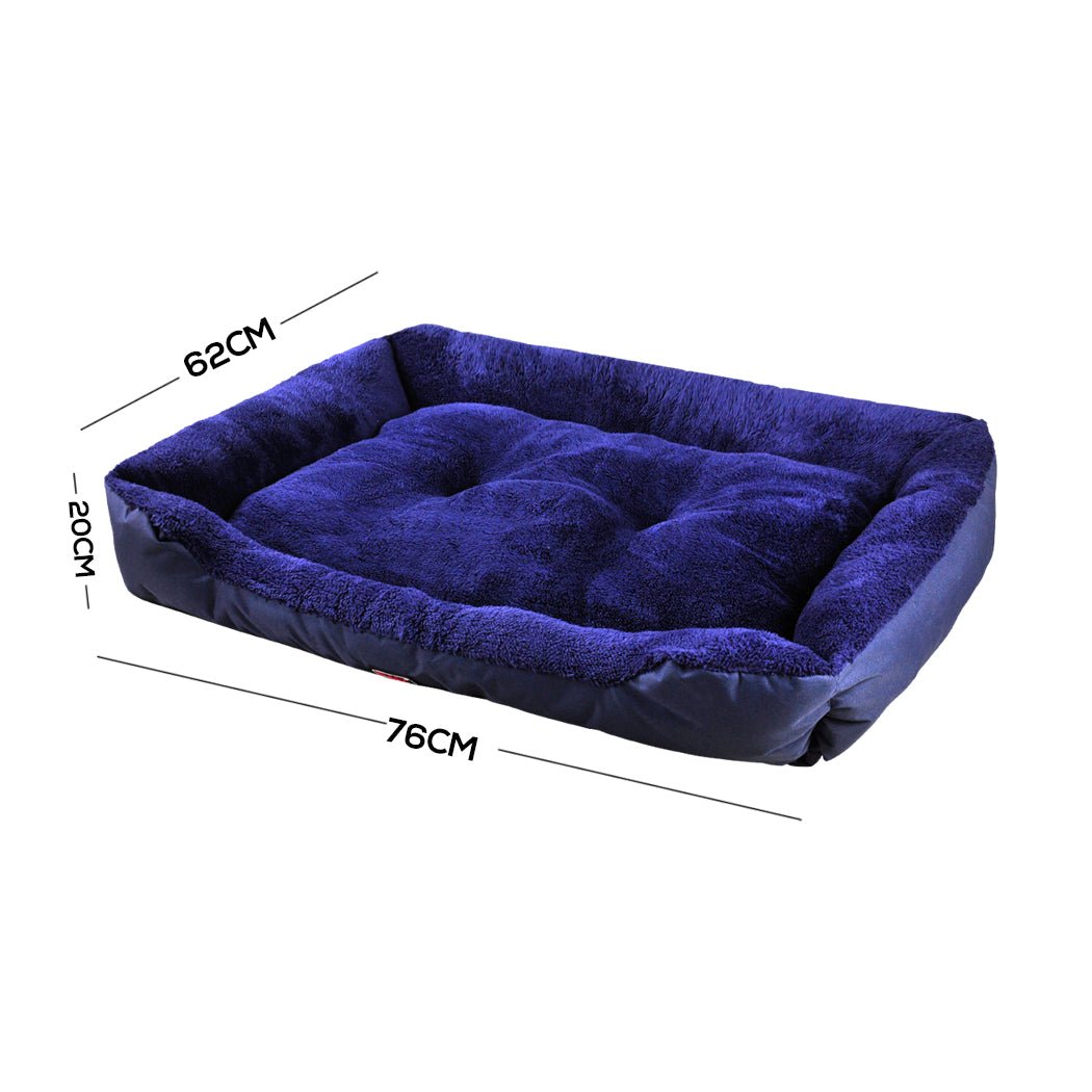 Pet Bed Mattress Dog Cat Pad Mat Cushion Soft Winter Warm Large Blue - Bedzy Australia