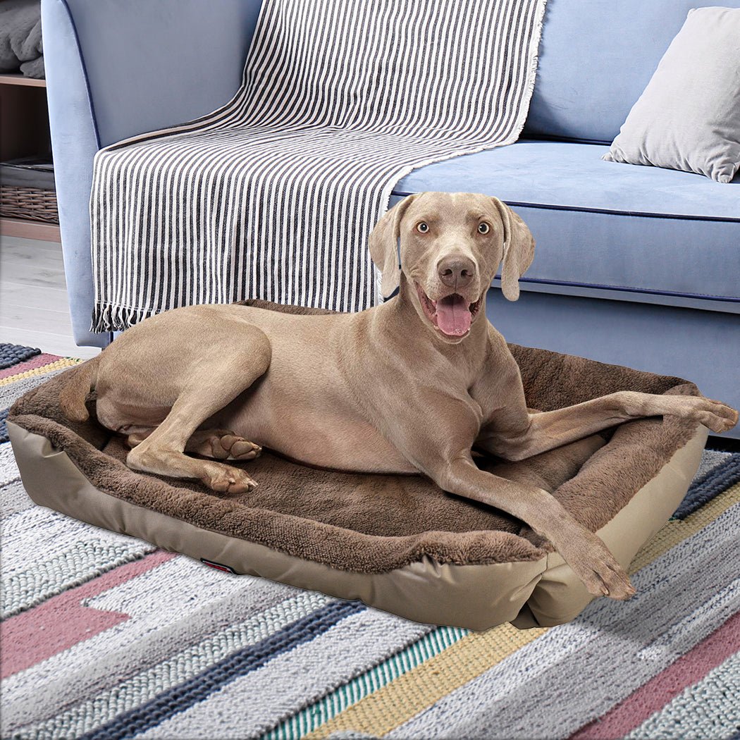 Pet Bed Mattress Dog Cat Pad Mat Cushion Soft Winter Warm Large Cream - Bedzy Australia