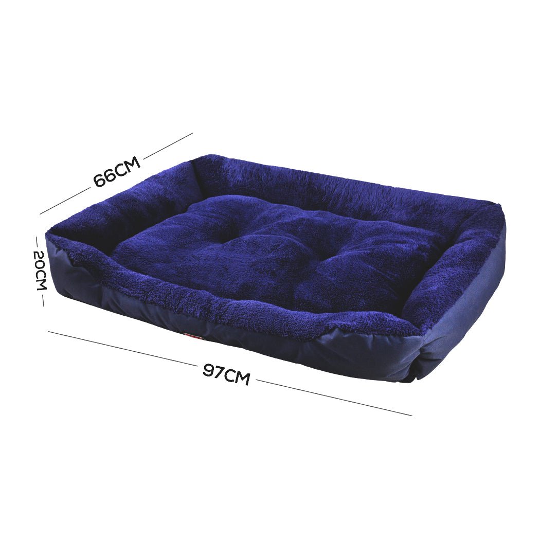 Pet Bed Mattress Dog Cat Pad Mat Cushion Soft Winter Warm X Large Blue - Bedzy Australia