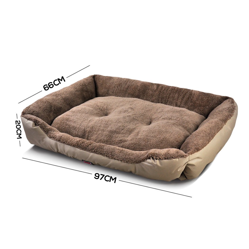 Pet Bed Mattress Dog Cat Pad Mat Cushion Soft Winter Warm X Large Cream - Bedzy Australia