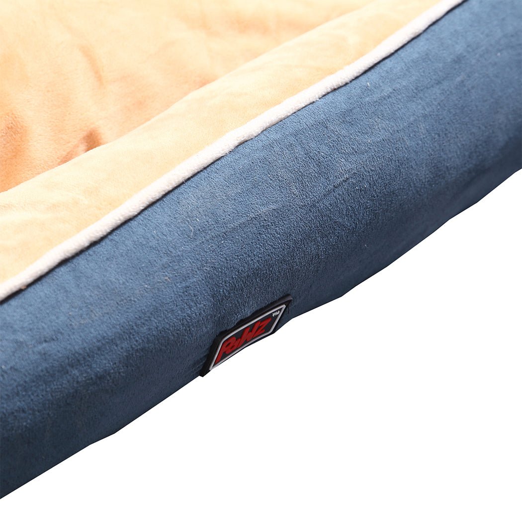 Pet Bed Mattress Dog Cat Pad Mat Puppy Cushion Soft Warm Washable L Blue - Bedzy Australia