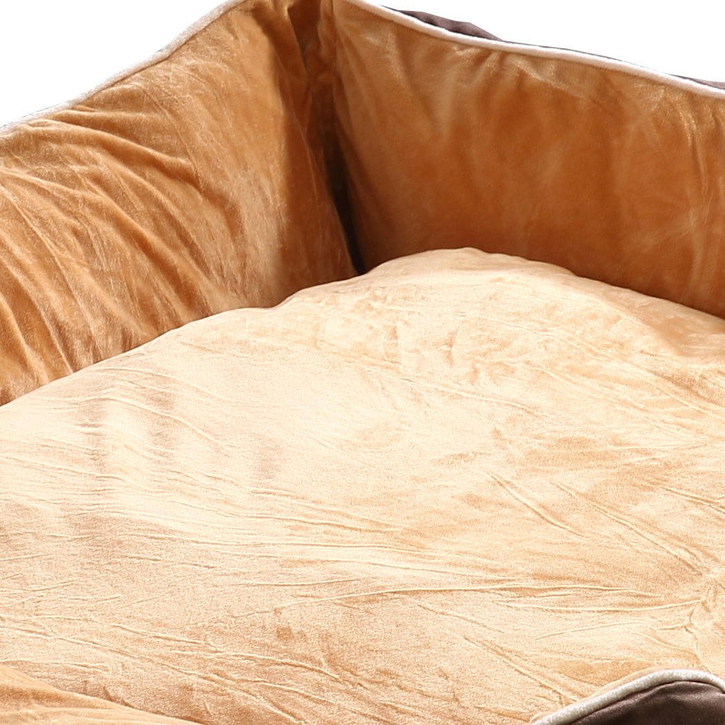 Pet Bed Mattress Dog Cat Pad Mat Puppy Cushion Warm Washable 3XL Brown - Bedzy Australia