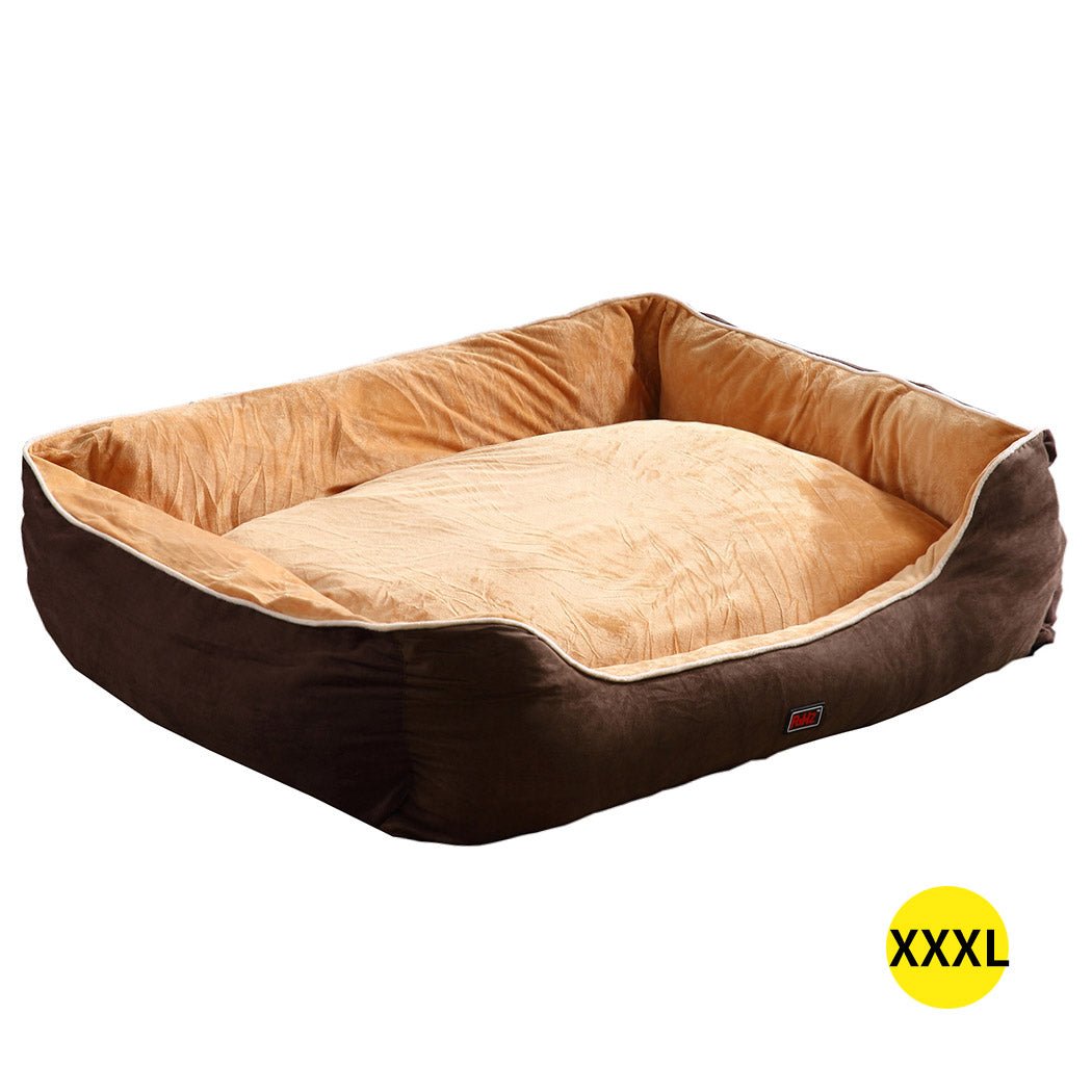 Pet Bed Mattress Dog Cat Pad Mat Puppy Cushion Warm Washable 3XL Brown - Bedzy Australia