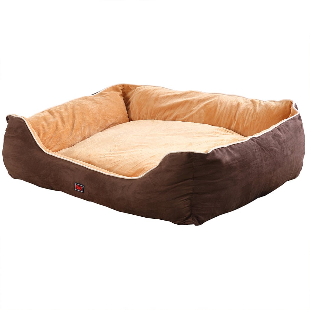 Pet Bed Mattress Dog Cat Pad Mat Puppy Cushion Warm Washable 3XL Brown - Bedzy Australia