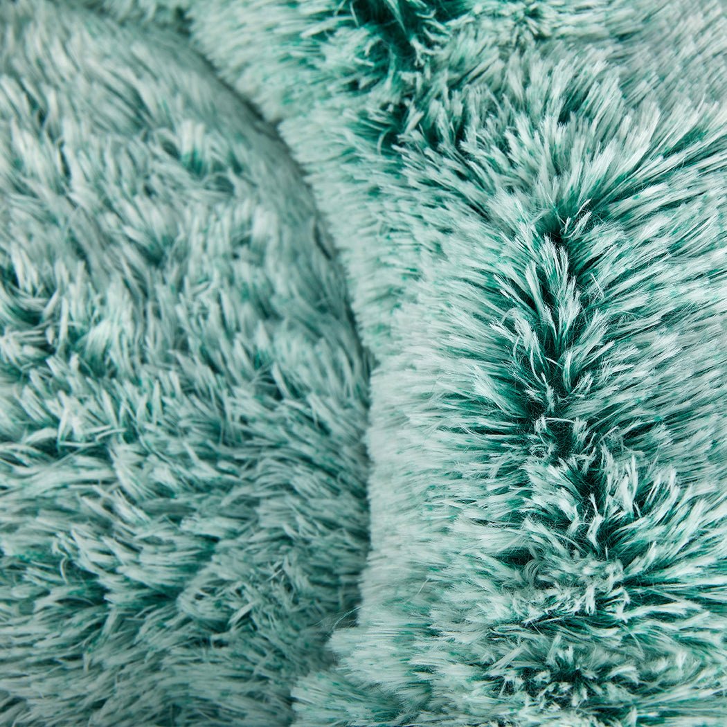 Pet Bed Cat Dog Donut Nest Calming Mat Soft Plush Kennel Teal M - Bedzy Australia