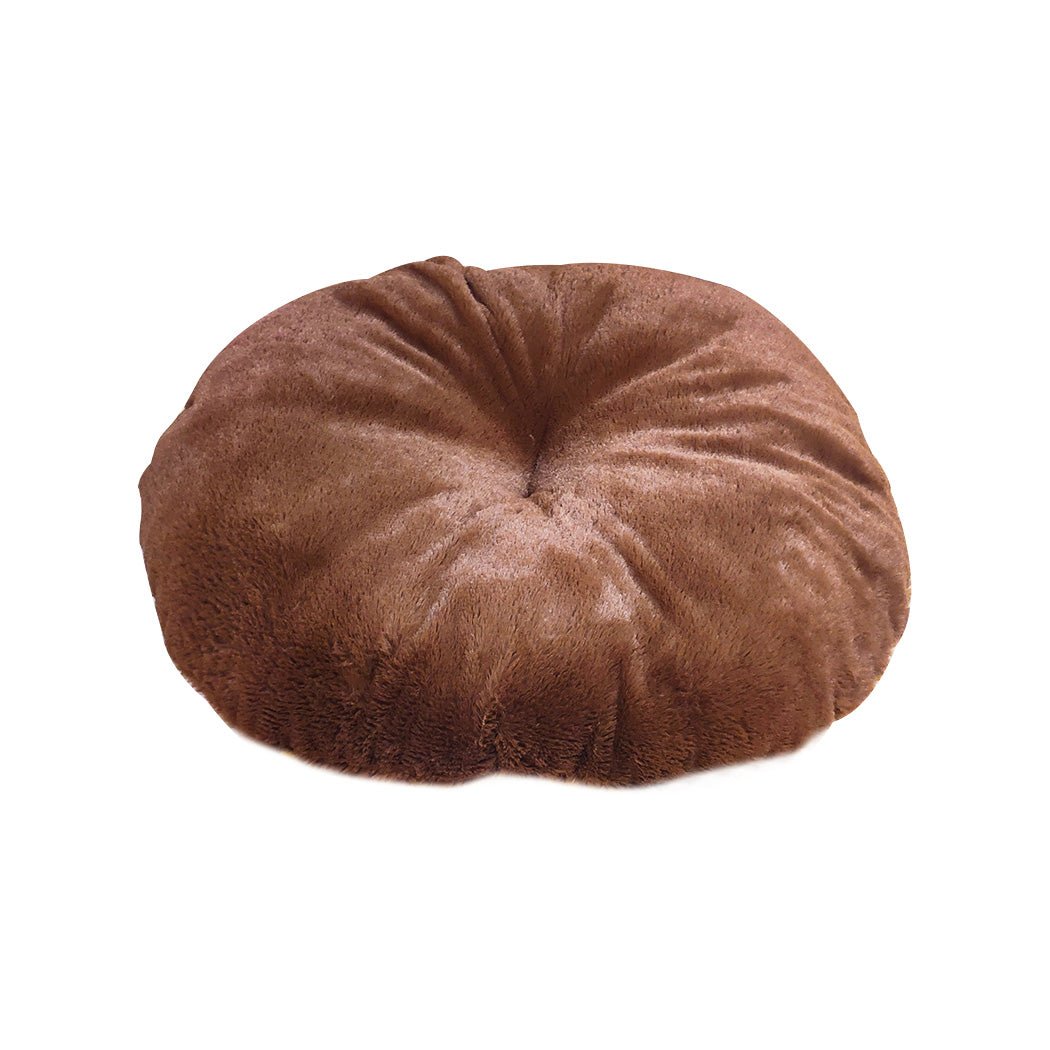 Pet Bed Comfy Kennel Cave Cat Dog Beds Bedding Castle Igloo Nest Brown L - Bedzy Australia