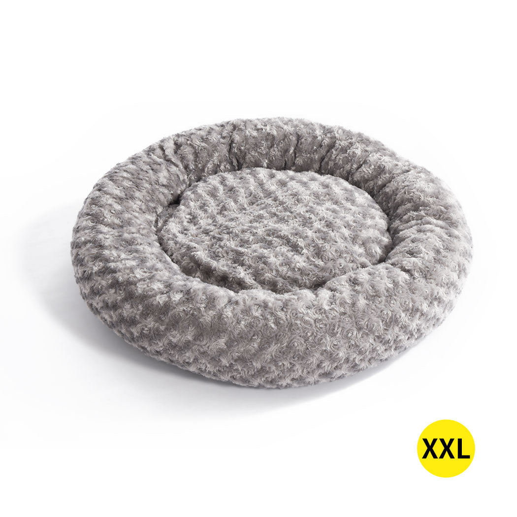 Pet Bed Dog Cat Nest Calming Donut Mat Soft Plush Kennel Cave Deep Sleeping XXL - Bedzy Australia