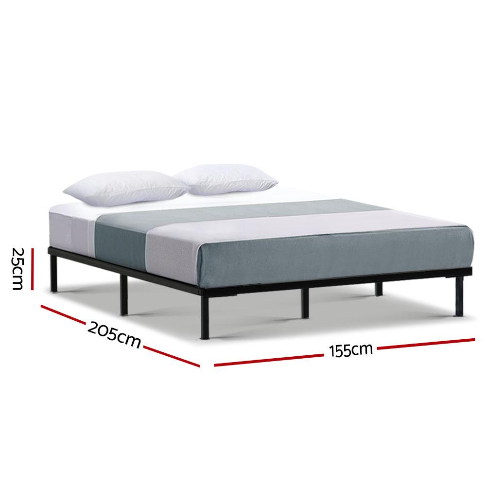 Queen Package | Ted Metal Bed Black & Glay Bonnell Spring Mattress (Medium Firm) - Bedzy Australia