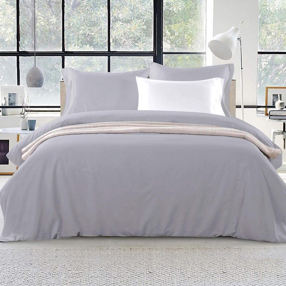 Queen Size Classic Quilt Cover Set - Grey - Bedzy Australia