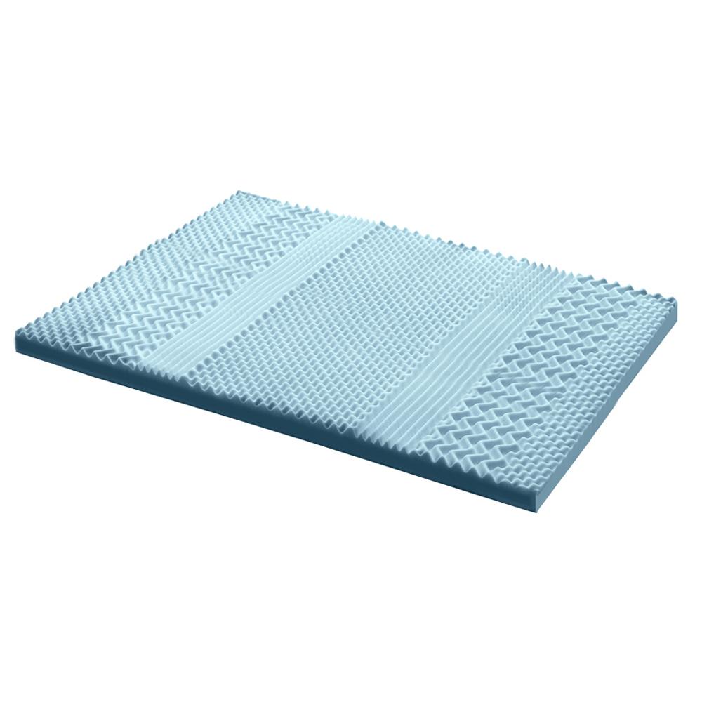 Queen Size | Cool Gel 7-zone Memory Foam Mattress Topper w/Bamboo Cover 8cm - Bedzy Australia