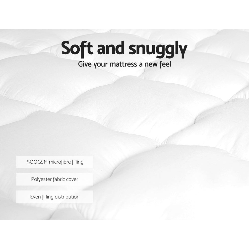 Queen Ultra Package | Henley LED Bed Black, 2 x LED Bedside Tables, Platinum Series 7 Zone Dual Euro Top Mattress, Pillowtop Mattress Topper & 4 x Pillows - Bedzy Australia