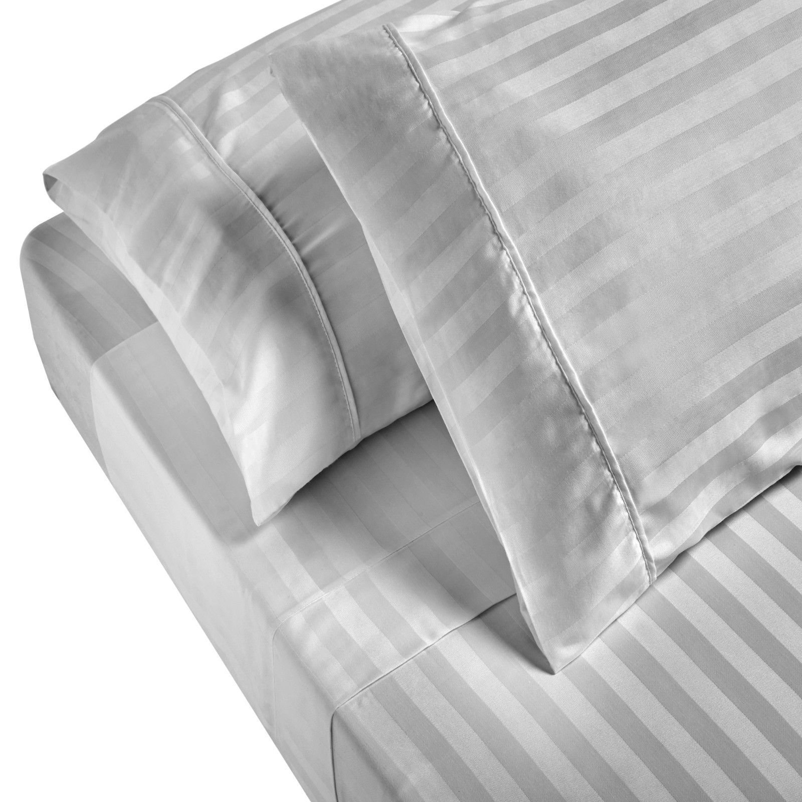 Royal Comfort 1200TC Sheet Set Damask Cotton Blend Ultra Soft Sateen Bedding Queen Silver - Bedzy Australia