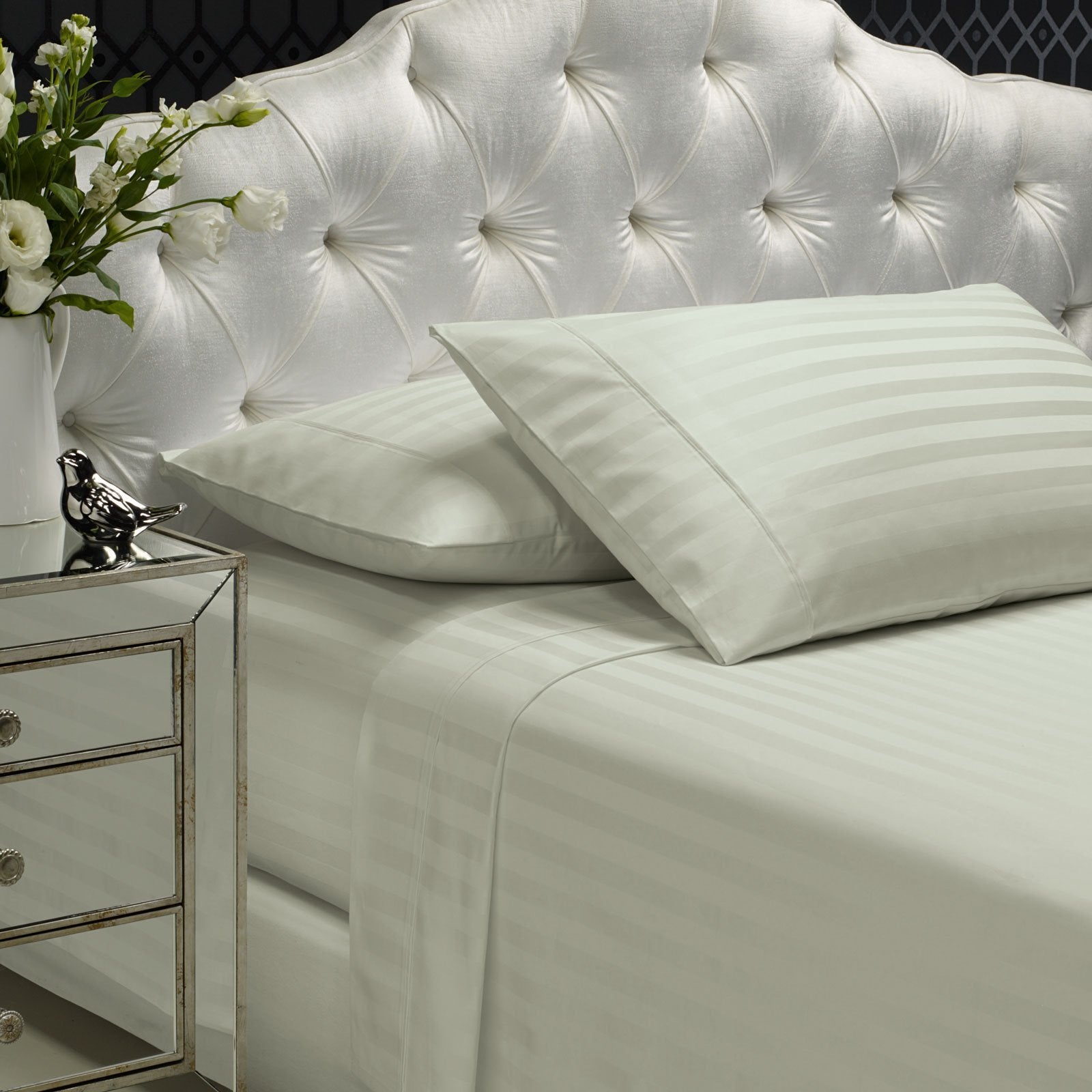 Royal Comfort 1200TC Sheet Set Damask Cotton Blend Ultra Soft Sateen Bedding Queen Silver - Bedzy Australia