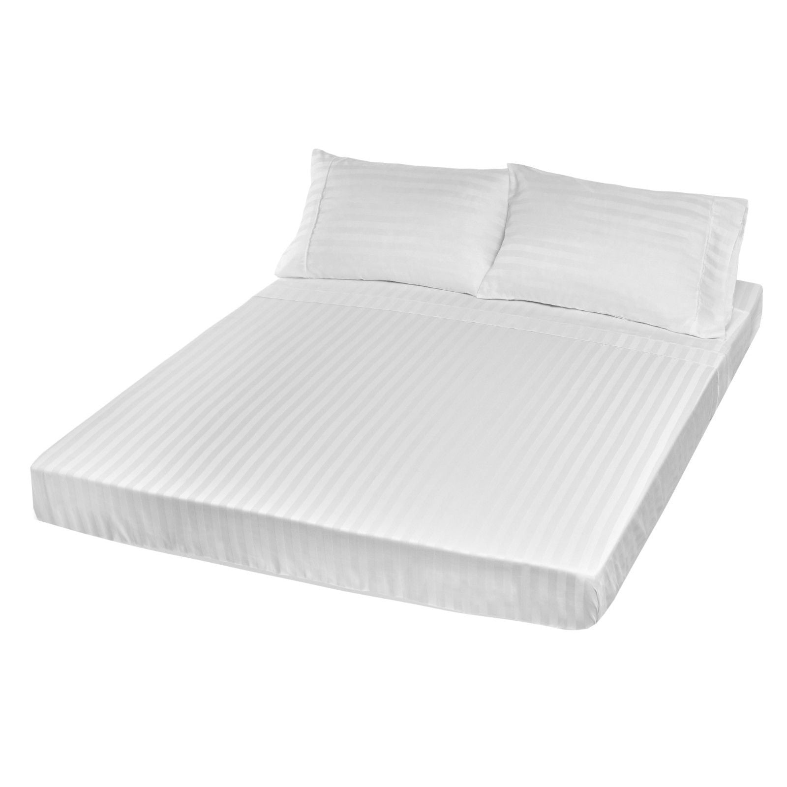 Royal Comfort 1200TC Sheet Set Damask Cotton Blend Ultra Soft Sateen Bedding Queen White - Bedzy Australia