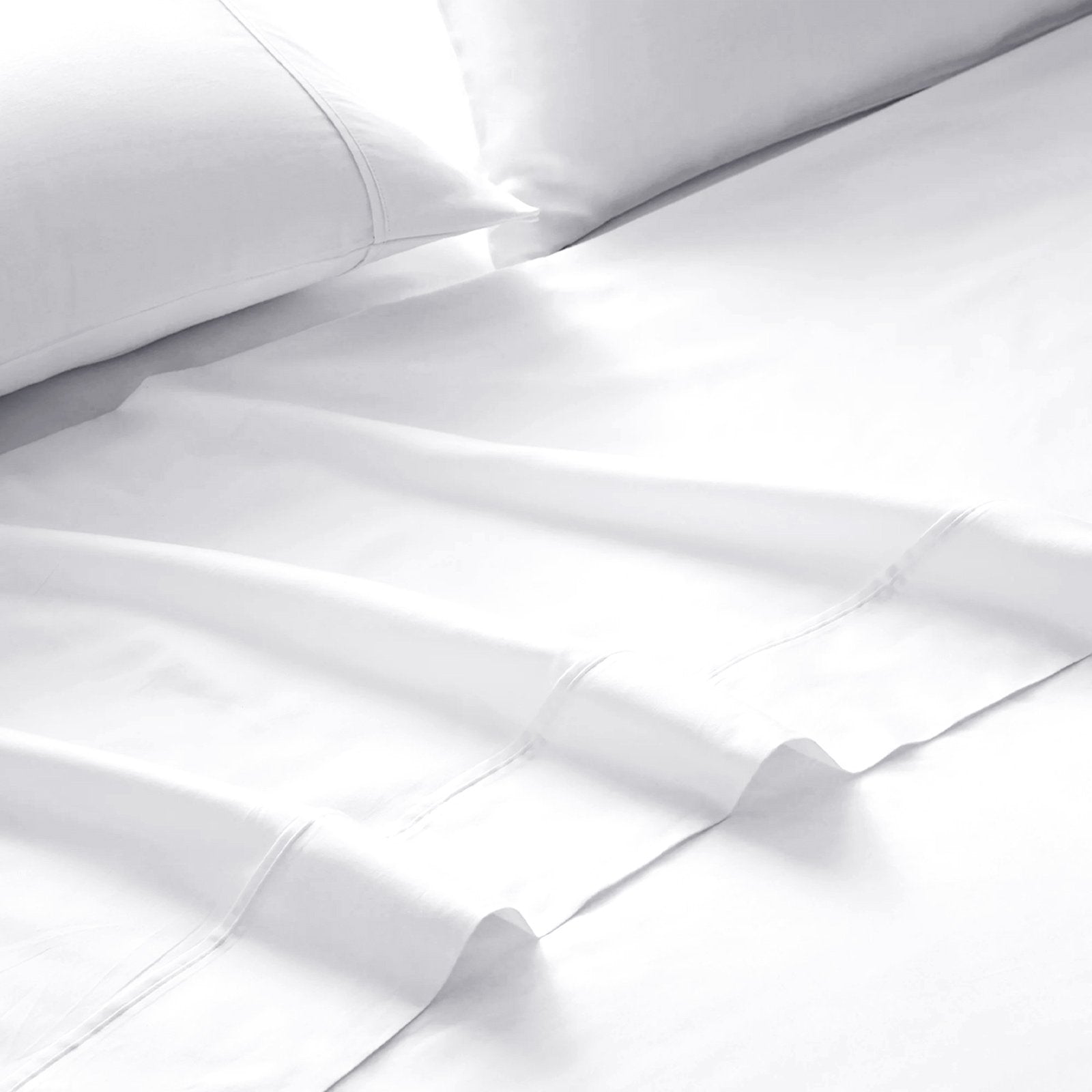 Royal Comfort 4 Piece 1500TC Sheet Set And Goose Feather Down Pillows 2 Pack Set King White - Bedzy Australia