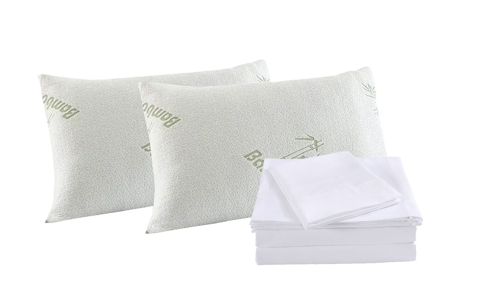 Royal Comfort Bamboo Blend Sheet Set 1000TC and Bamboo Pillows 2 Pack Ultra Soft King White - Bedzy Australia