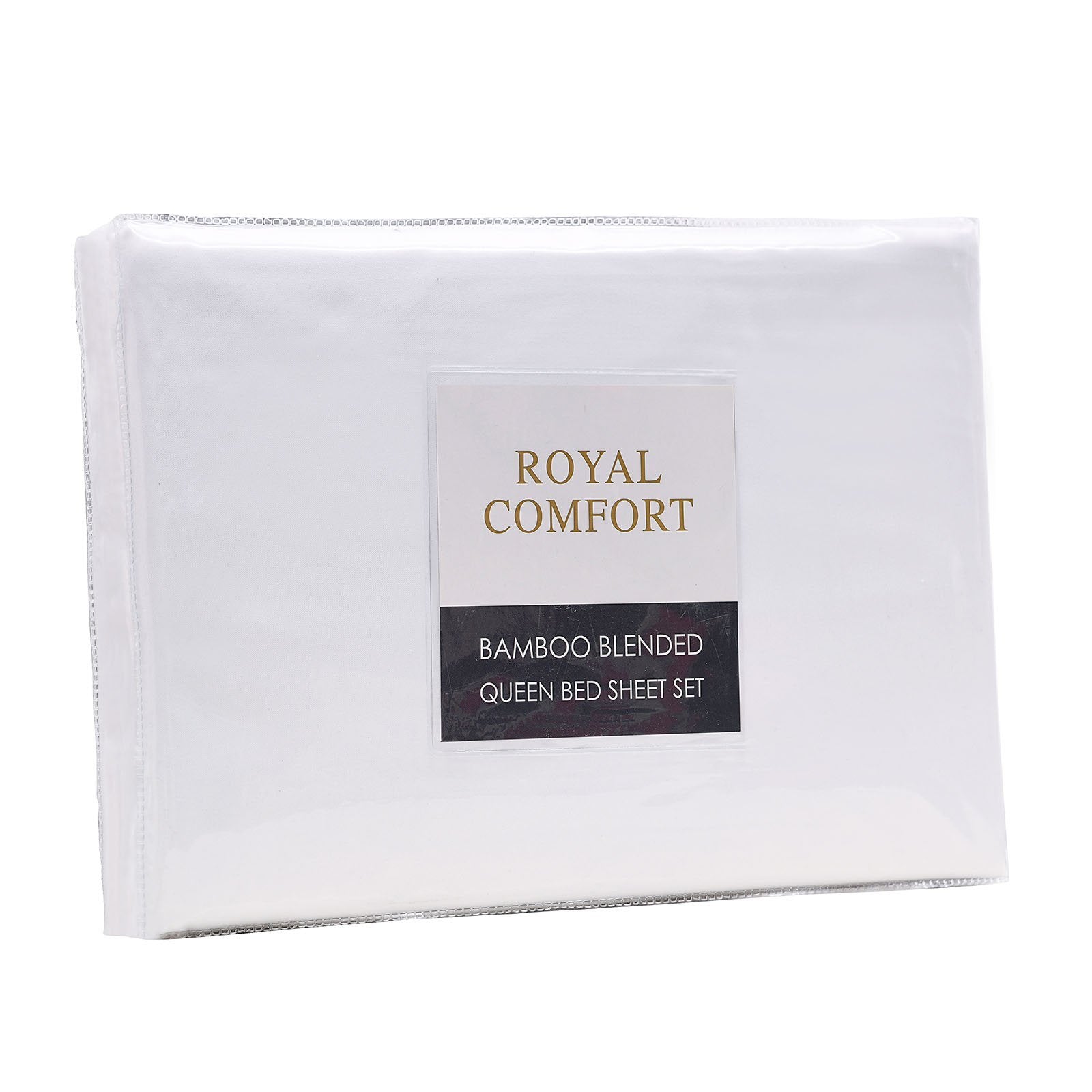 Royal Comfort Bamboo Blended Sheet & Pillowcases Set 1000TC Ultra Soft Bedding Queen White - Bedzy Australia