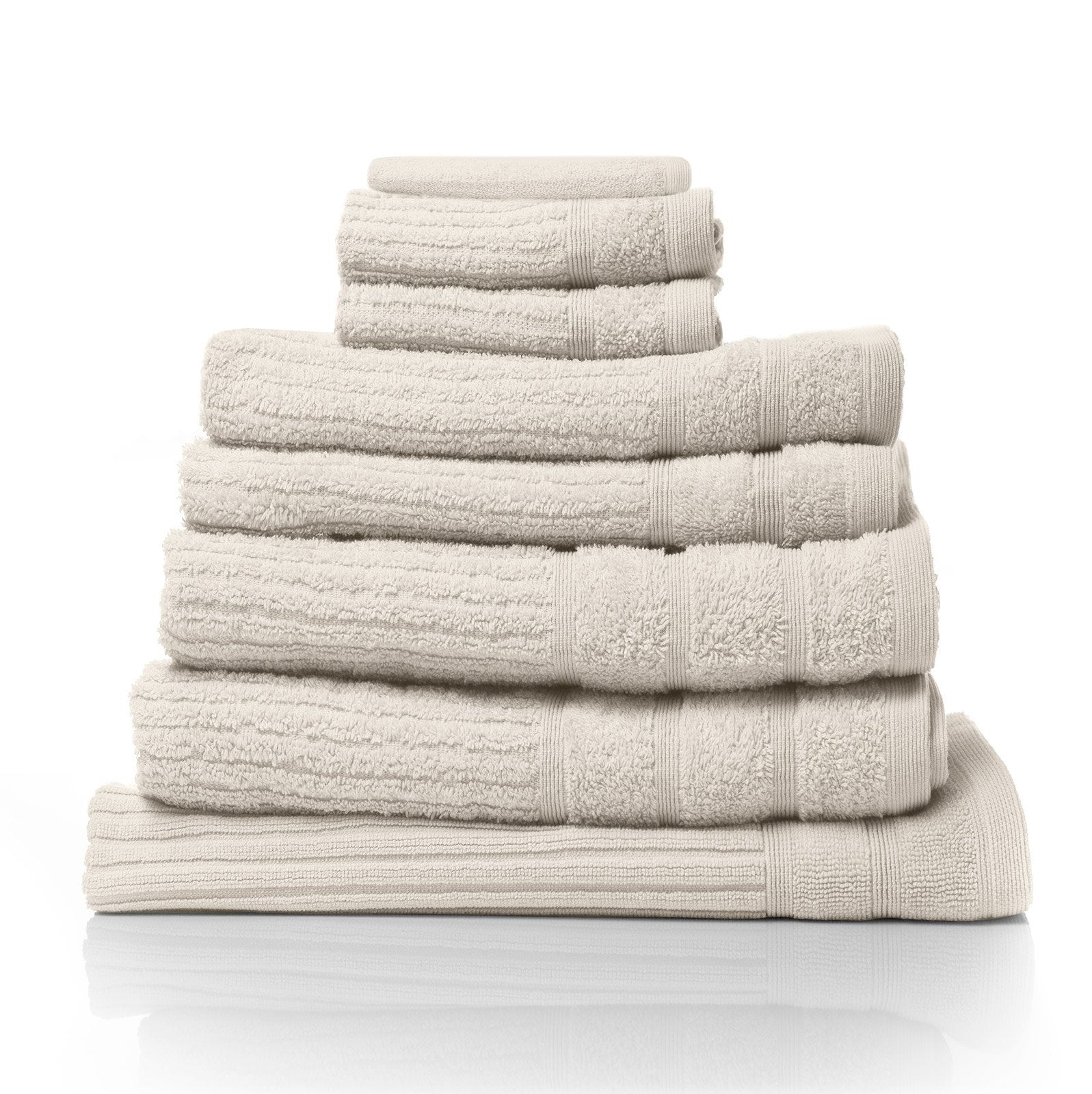 Royal Comfort Eden Egyptian Cotton 600GSM 8 Piece Luxury Bath Towels Set 8 Piece Beige - Bedzy Australia