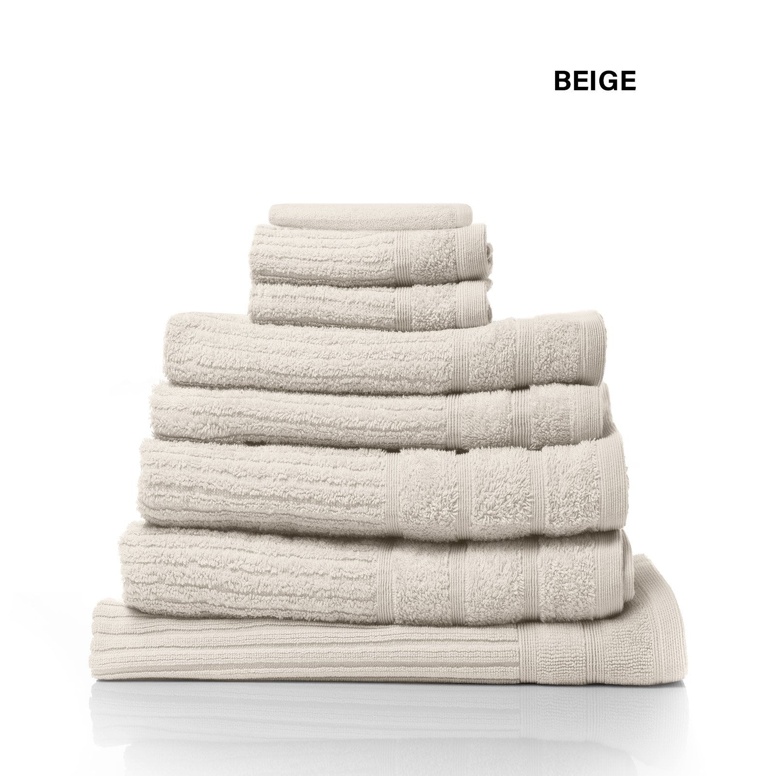 Royal Comfort Eden Egyptian Cotton 600GSM 8 Piece Luxury Bath Towels Set 8 Piece Beige - Bedzy Australia