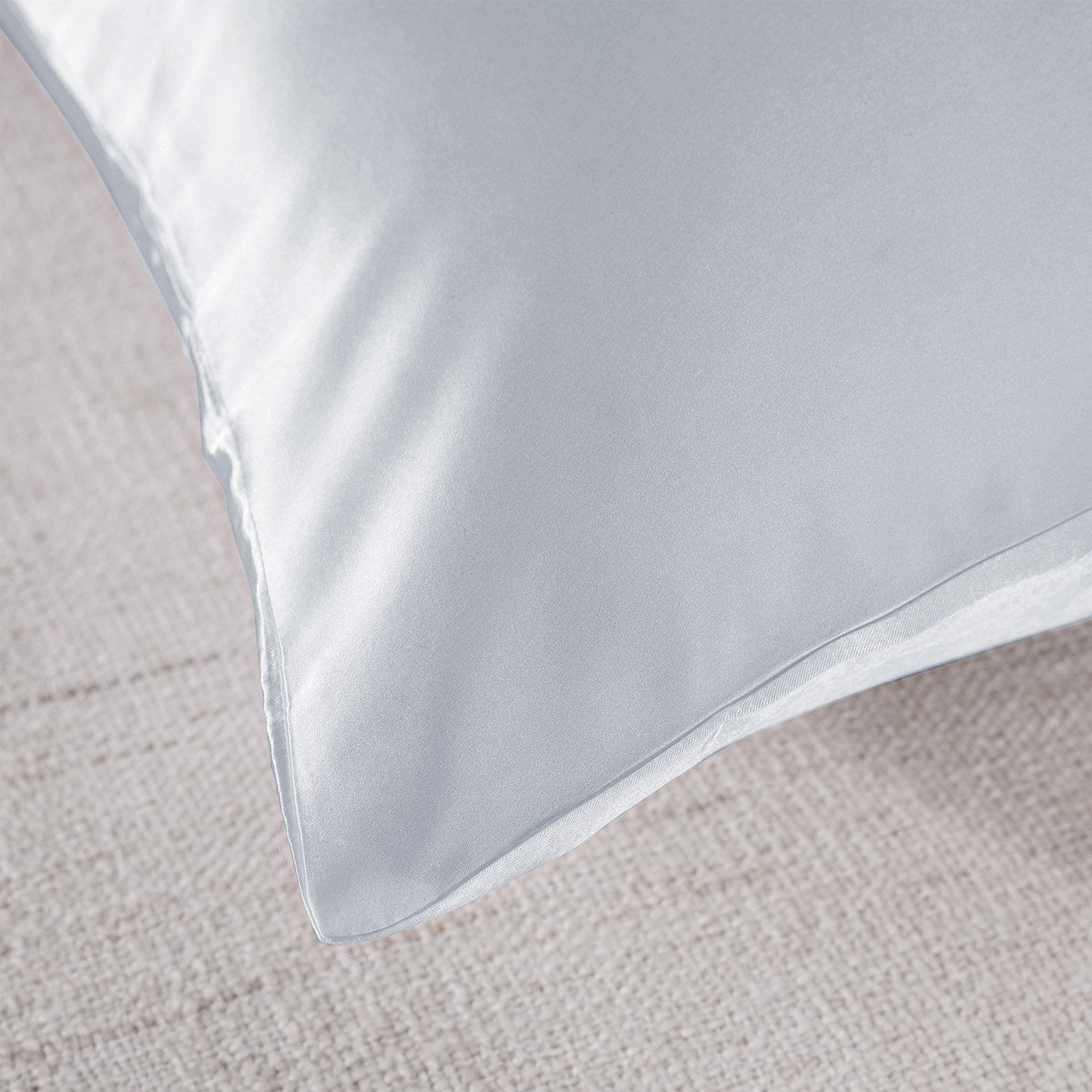Royal Comfort Mulberry Soft Silk Hypoallergenic Pillowcase Twin Pack 51 x 76cm 51 x 76 cm Silver - Bedzy Australia