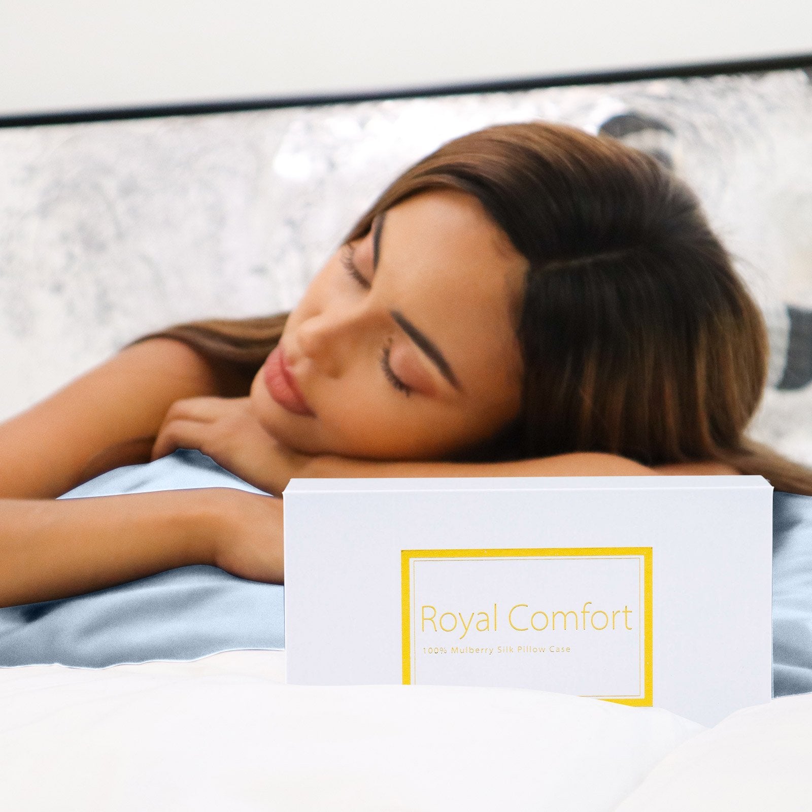 Royal Comfort Pure Silk Pillow Case 100% Mulberry Silk Hypoallergenic Pillowcase 51 x 76 cm Soft Blue - Bedzy Australia