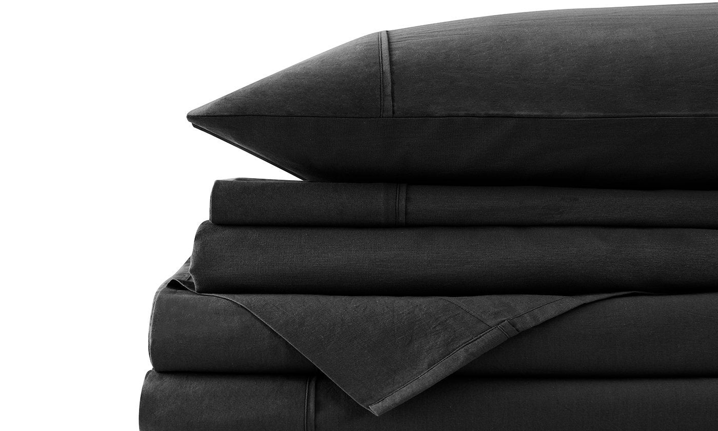 Royal Comfort Vintage Washed 100% Cotton Quilt Cover Set Bedding Ultra Soft Queen Charcoal - Bedzy Australia