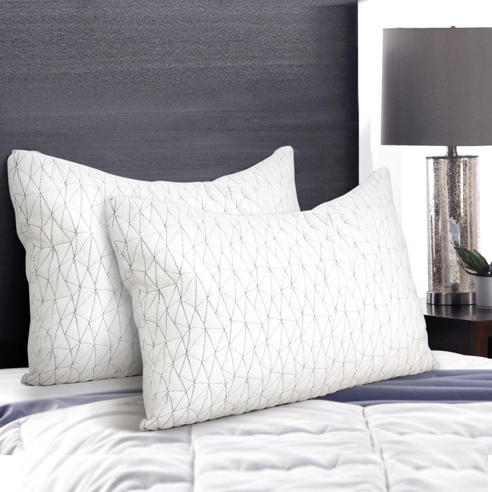 Set of 2 Rayon Single Memory Foam Pillows - Bedzy Australia
