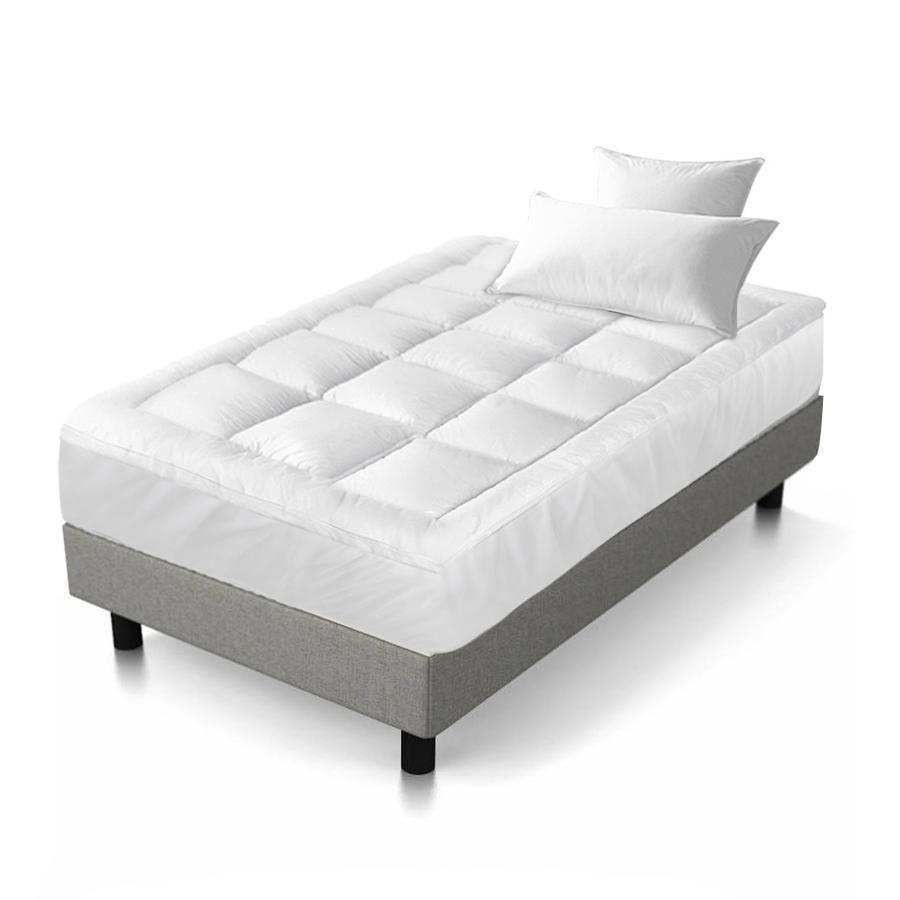 Single Mattress Topper Bamboo Fibre Pillowtop Protector - Bedzy Australia